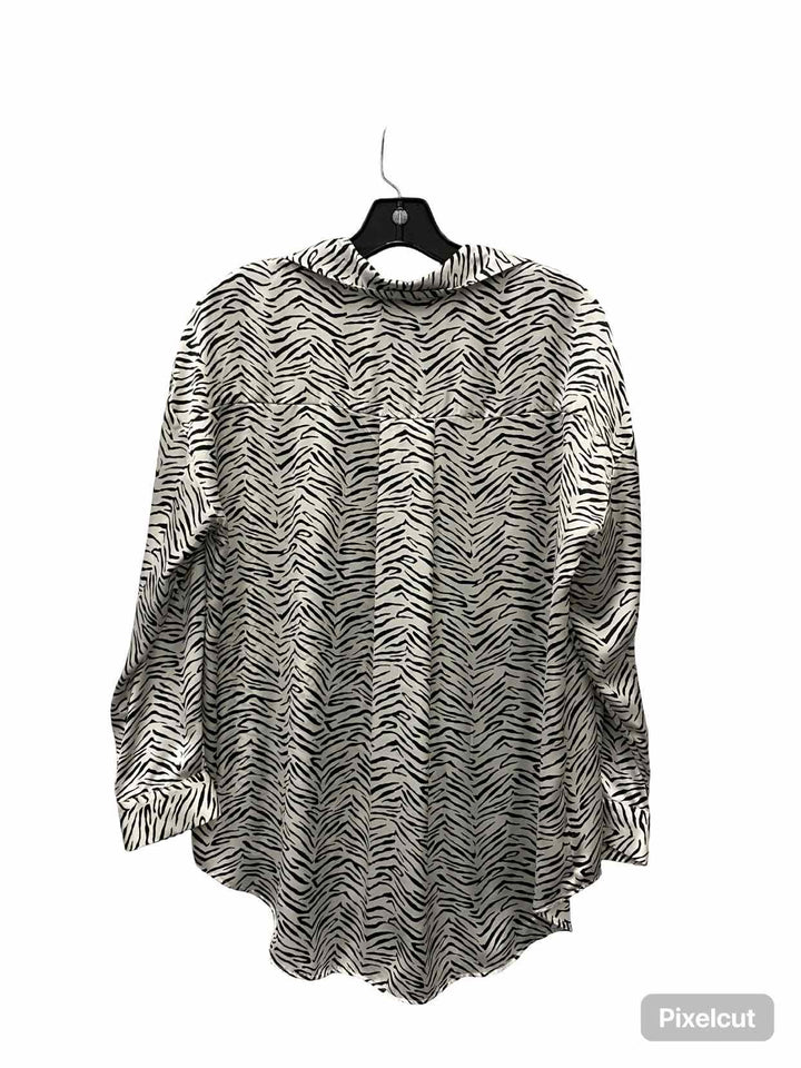 ZARA Size S White Black zebra Long Sleeve Shirts
