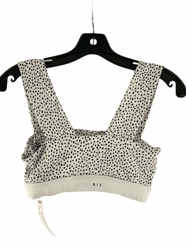 Allfenix Size XS White Black Dots Athletic Bra