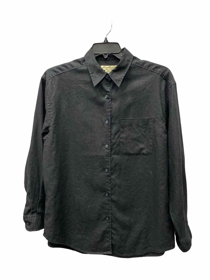 Eddie Bauer Size L Black Linen Long Sleeve Shirts