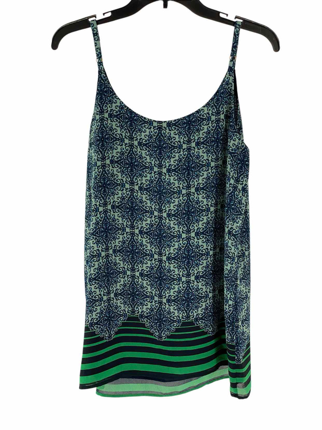 Cabi Size M Blue Green Print Tank Top