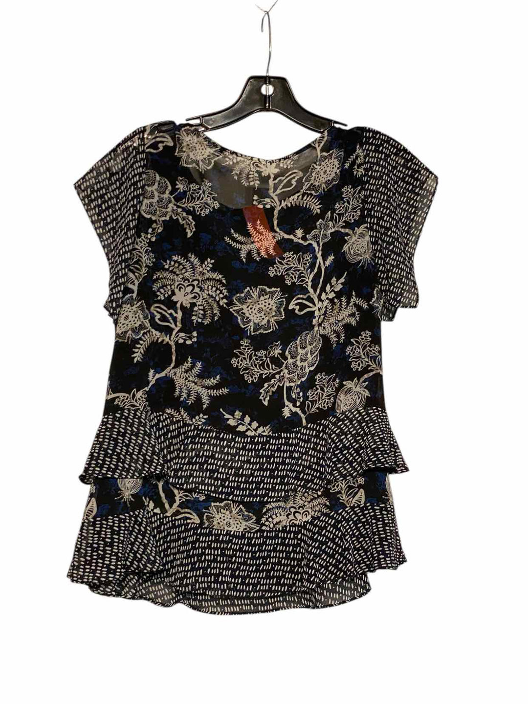 Cabi Size S Black Blue Short Sleeve Shirts