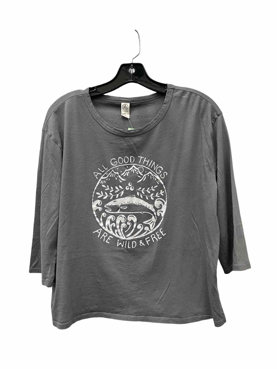 Alternative Size L Gray Print Long Sleeve Shirts