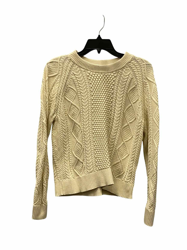 J Crew Size S Cream Cable Knit 100% cotton Sweater