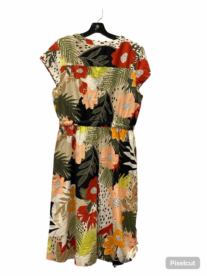 Loft Size 12 Green Multi Floral Dress