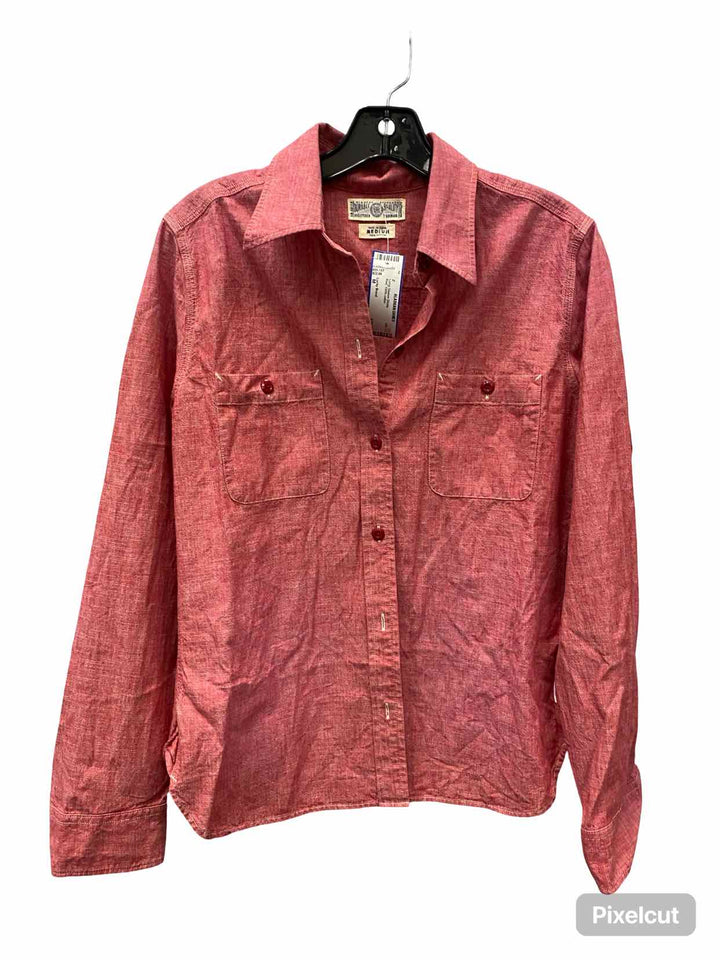 Lucky Brand Size M Red 100% cotton Long Sleeve Shirts