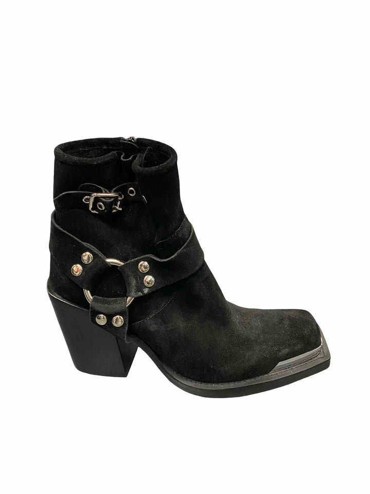 Jeffrey Campbell Shoe Size 8.5 Black Handler Moto Boots(Ankle)
