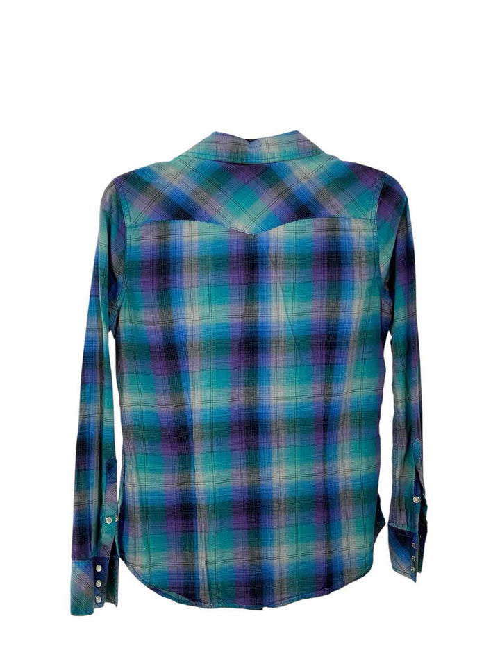 Unknown Brand Size S Blue Purple Plaid Long Sleeve Shirts
