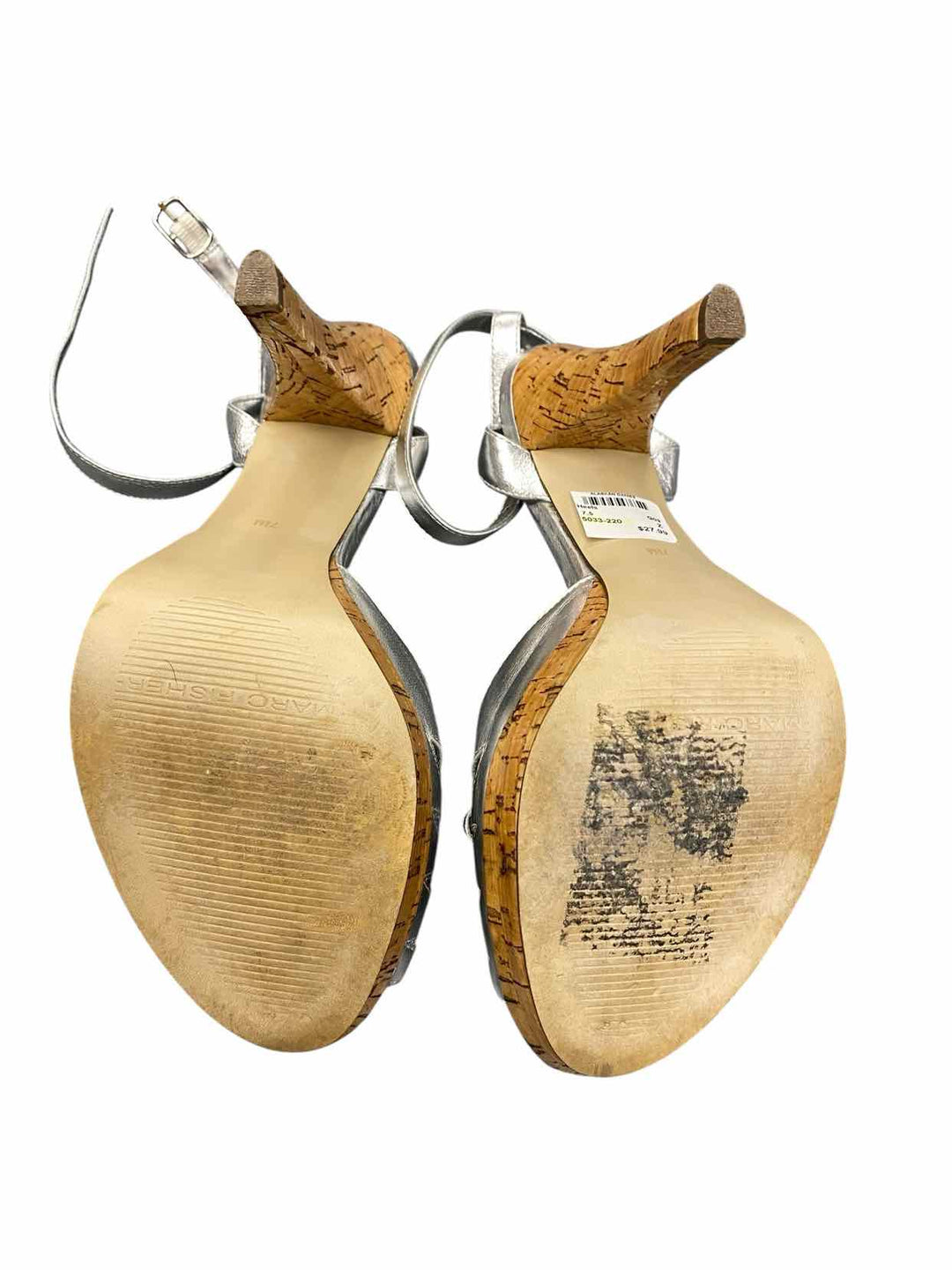 Marc Fisher Shoe Size 7.5 Silver Open Toe Heels