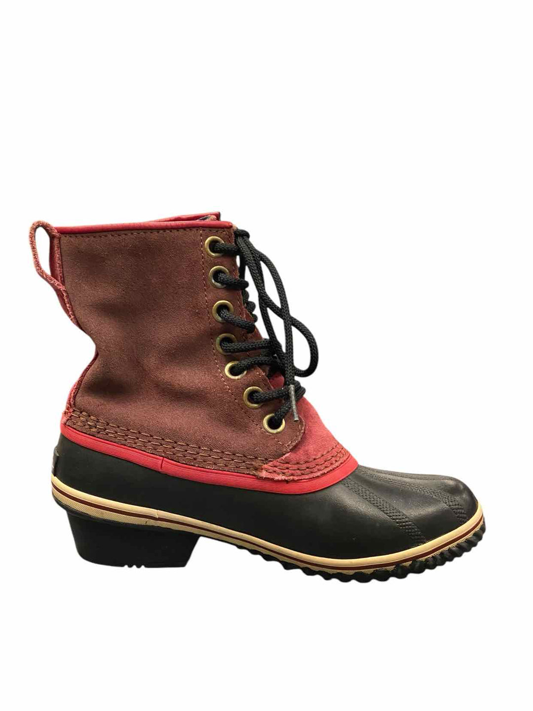 Sorel Shoe Size 7.5 Red Canvas Waterproof Boots(Ankle)