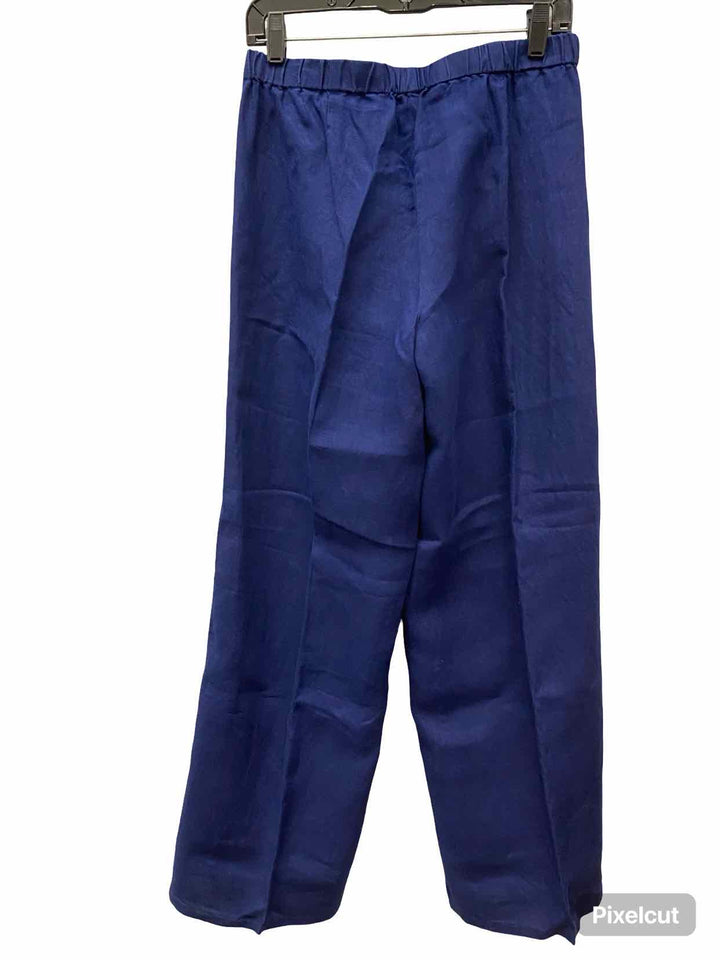 Coldwater Creek Size 10 Blue White Striped 100% Linen Pants