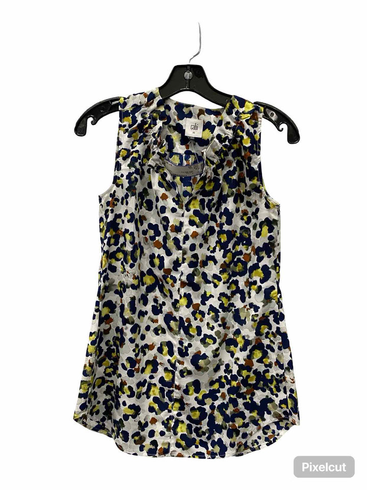 Cabi Size XS White Multi Print Tank Top
