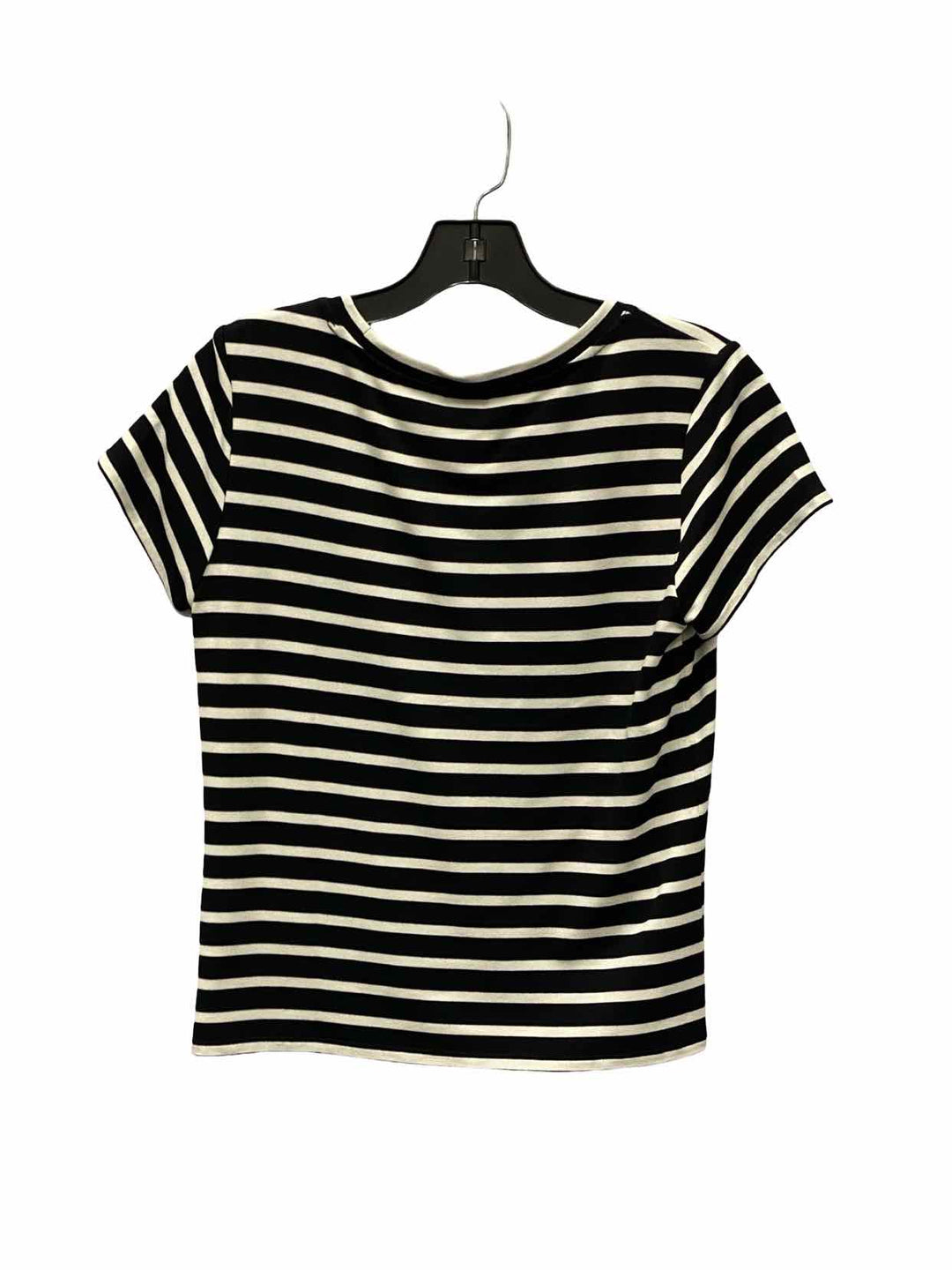 Cabi Size S Black White Striped Short Sleeve Shirts