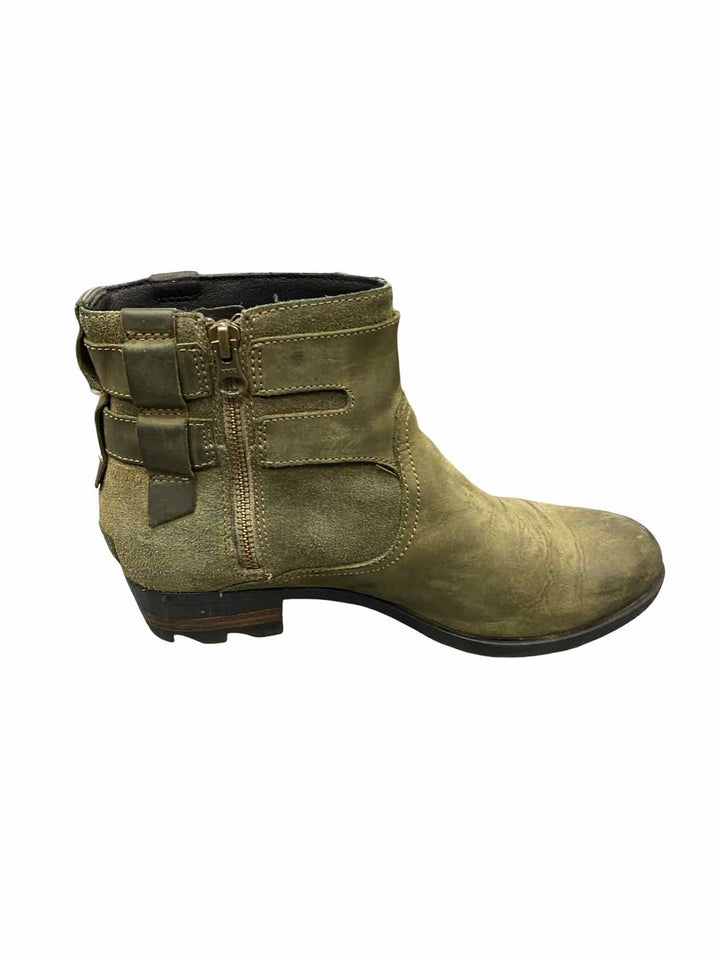 Sorel Shoe Size 8.5 Green Leather Lolla Bootie Boots(Ankle)