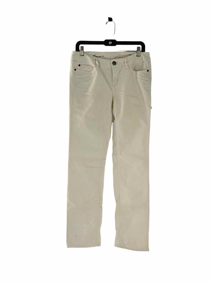 Eddie Bauer Size 6 White Corduroy Straight Pants