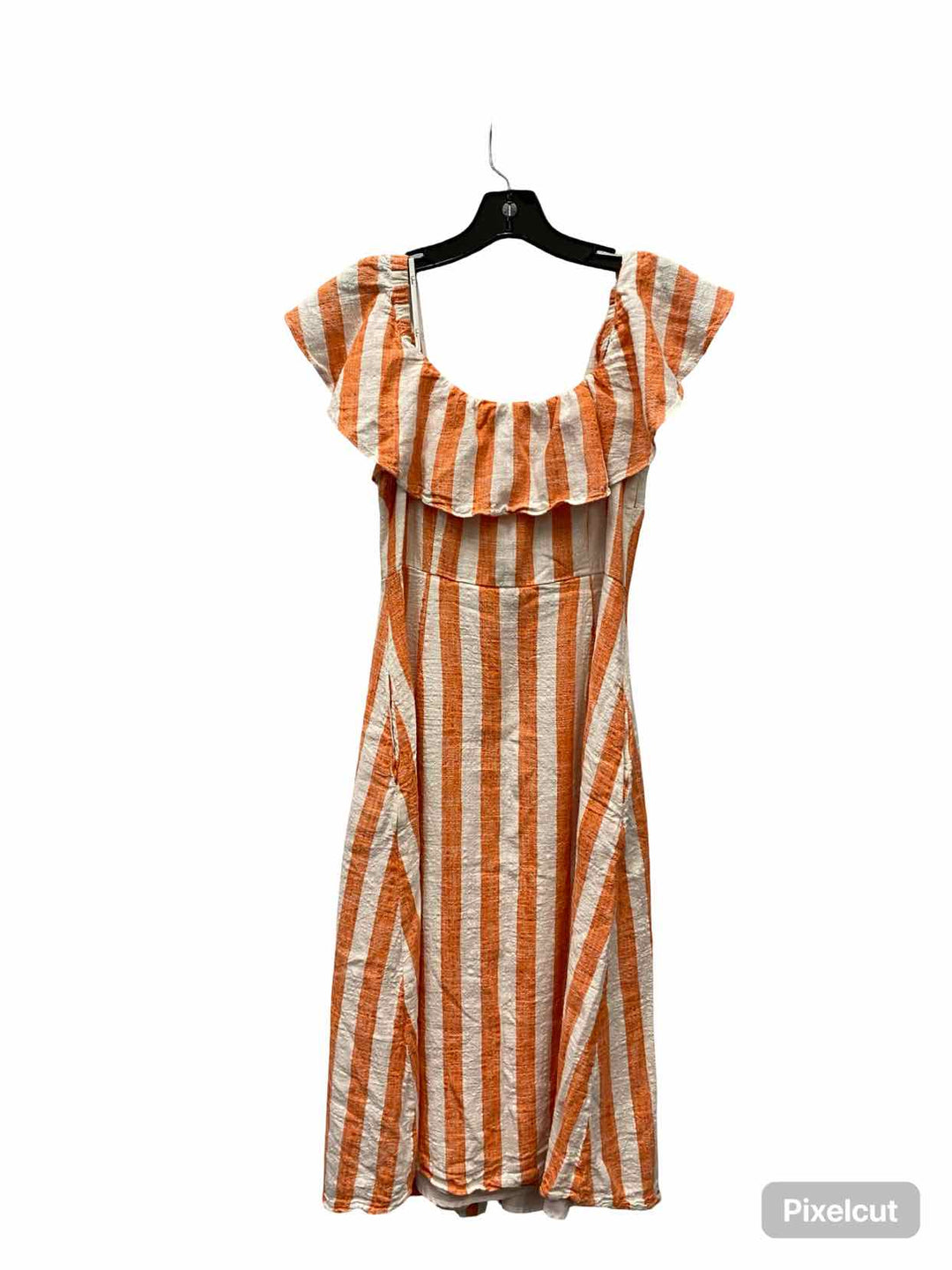 Lulus Size M Orange White Stripe Dress