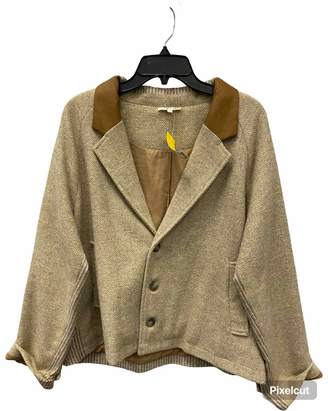 Mystree Size L Beige Tan Wool Blend Blazer