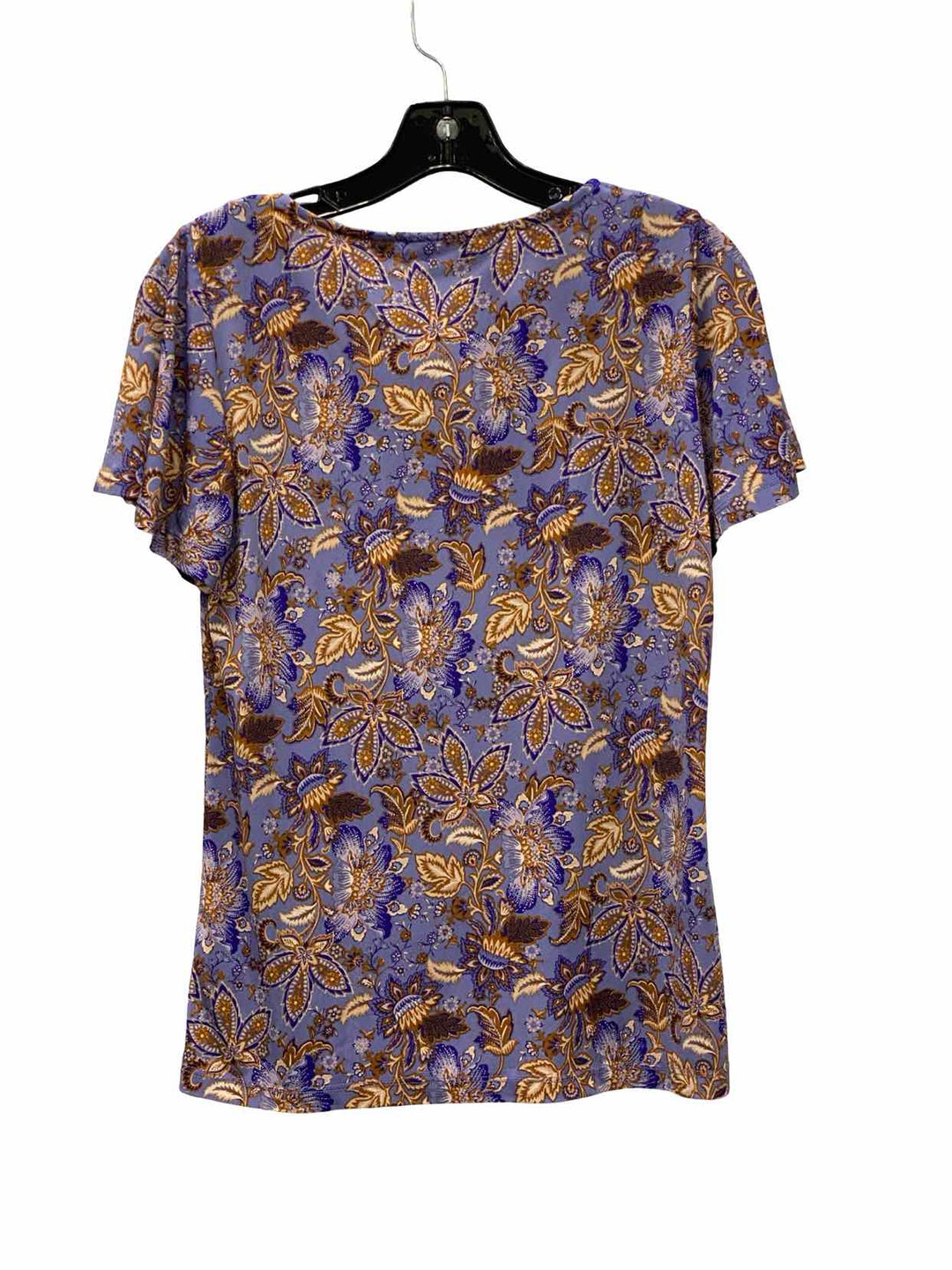 Susan Graver Size XXS Purple Floral Short Sleeve Shirts