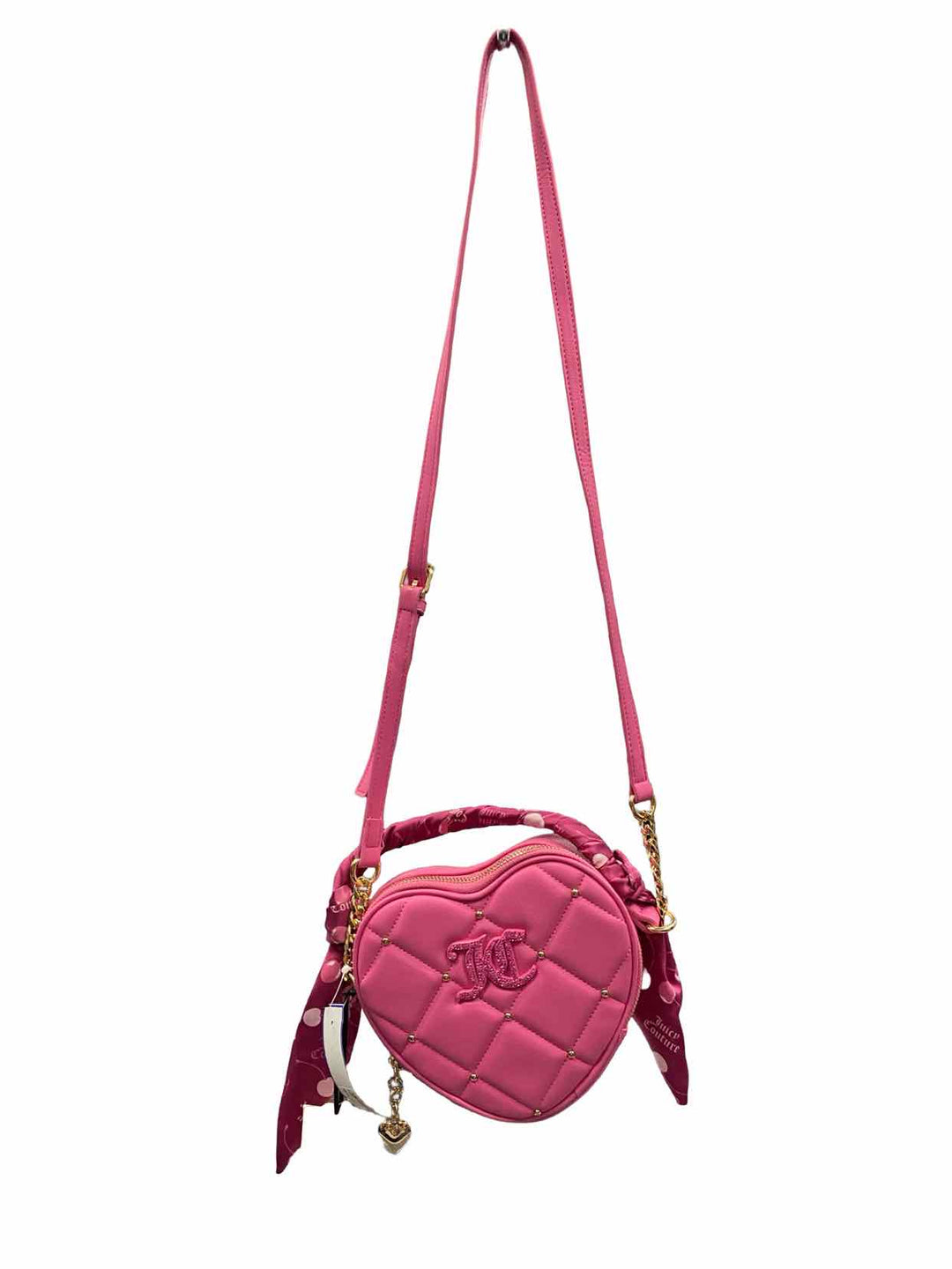 Juicy Couture Pink Raspberry Holding the Line Heart Crossbody Purse