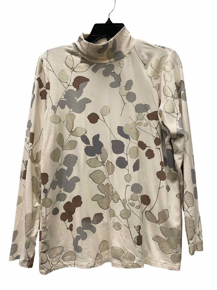 Chico's Size 1 (M) Ivory Floral Long Sleeve Shirts