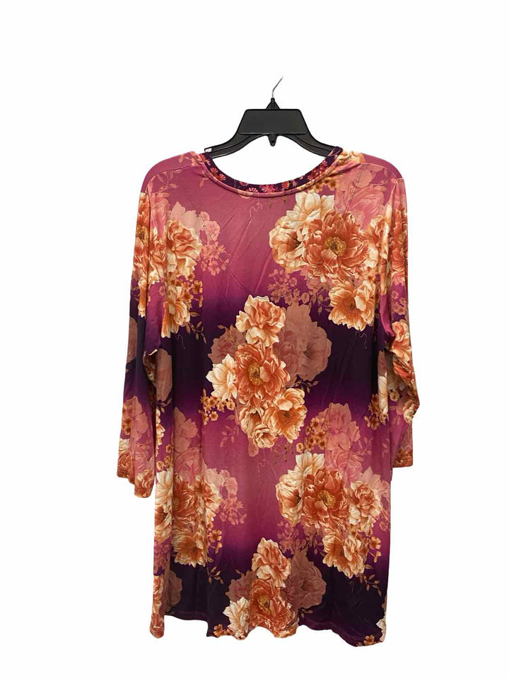 Johnny Was Size XL Pink Purple Floral Long Sleeve Shirts