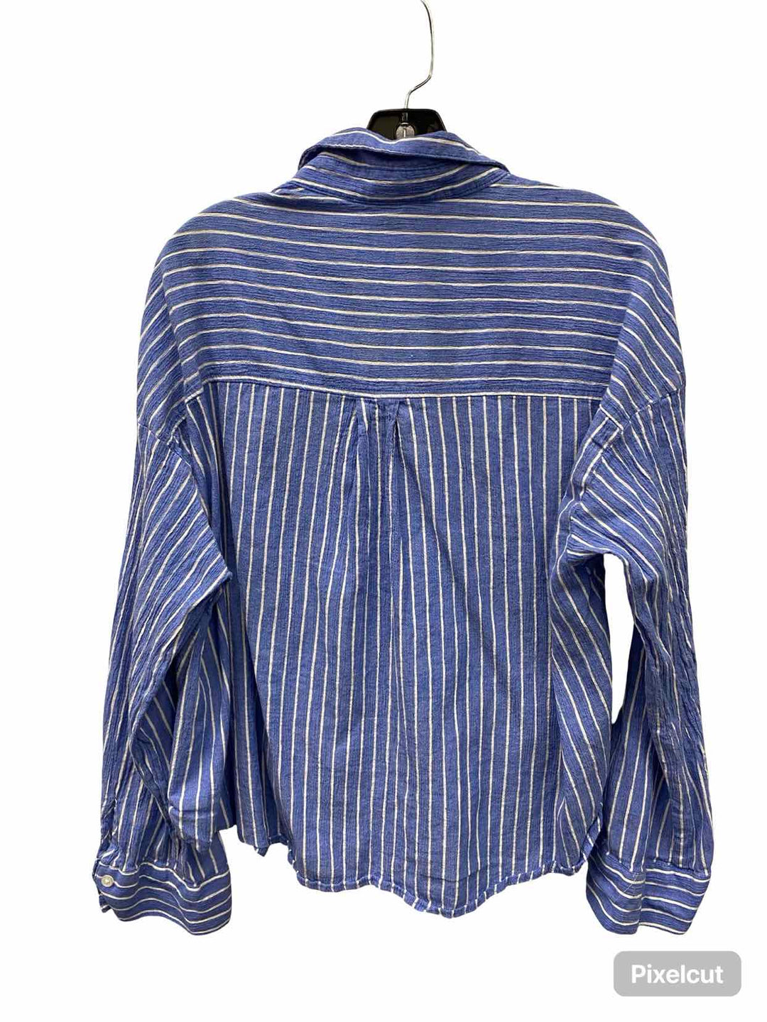 Torrid Size 1X Blue White Striped 100% cotton Long Sleeve Shirts