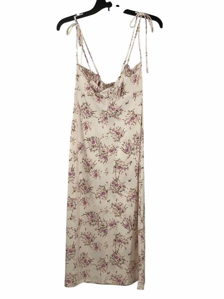 All in Favor Size M Cream Pink Floral Dress