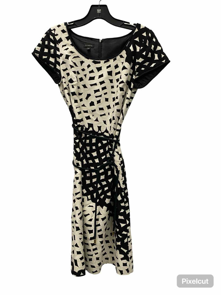 Talbots Size 2 Black White Dress
