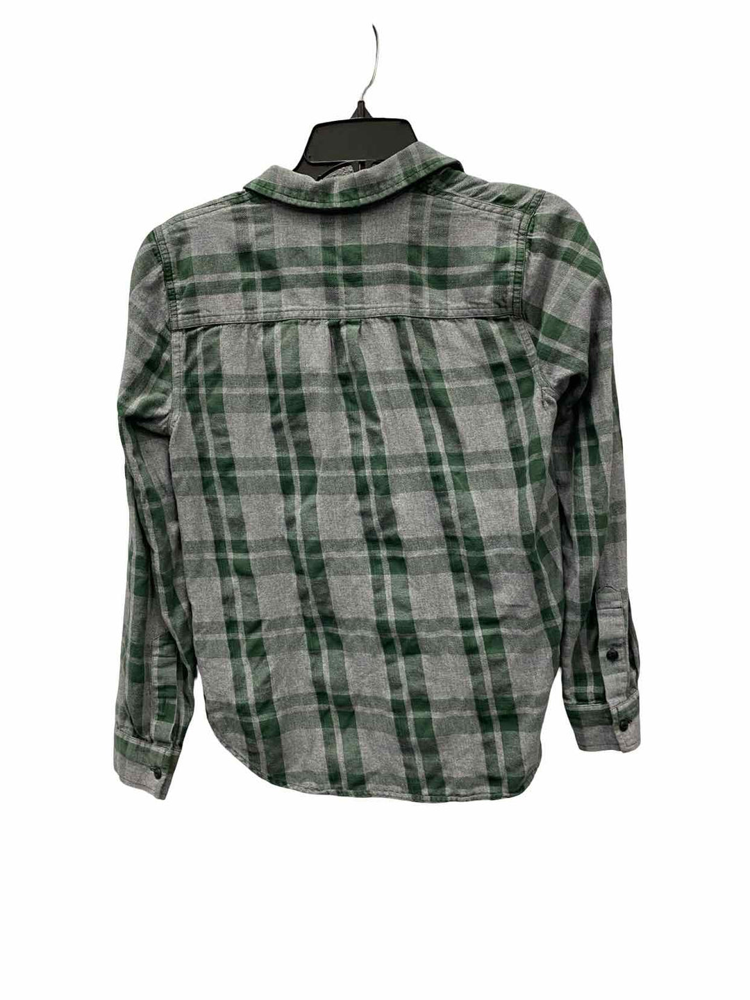 MadeWell Size S Green Grey Plaid Long Sleeve Shirts