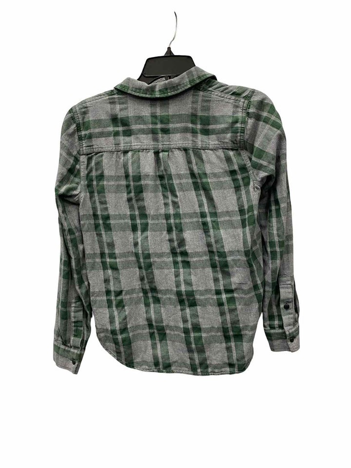 MadeWell Size S Green Grey Plaid Long Sleeve Shirts