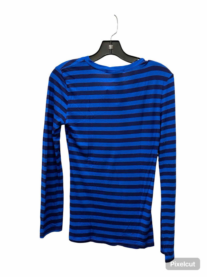 American Dream Size M Blue Striped Long Sleeve Shirts