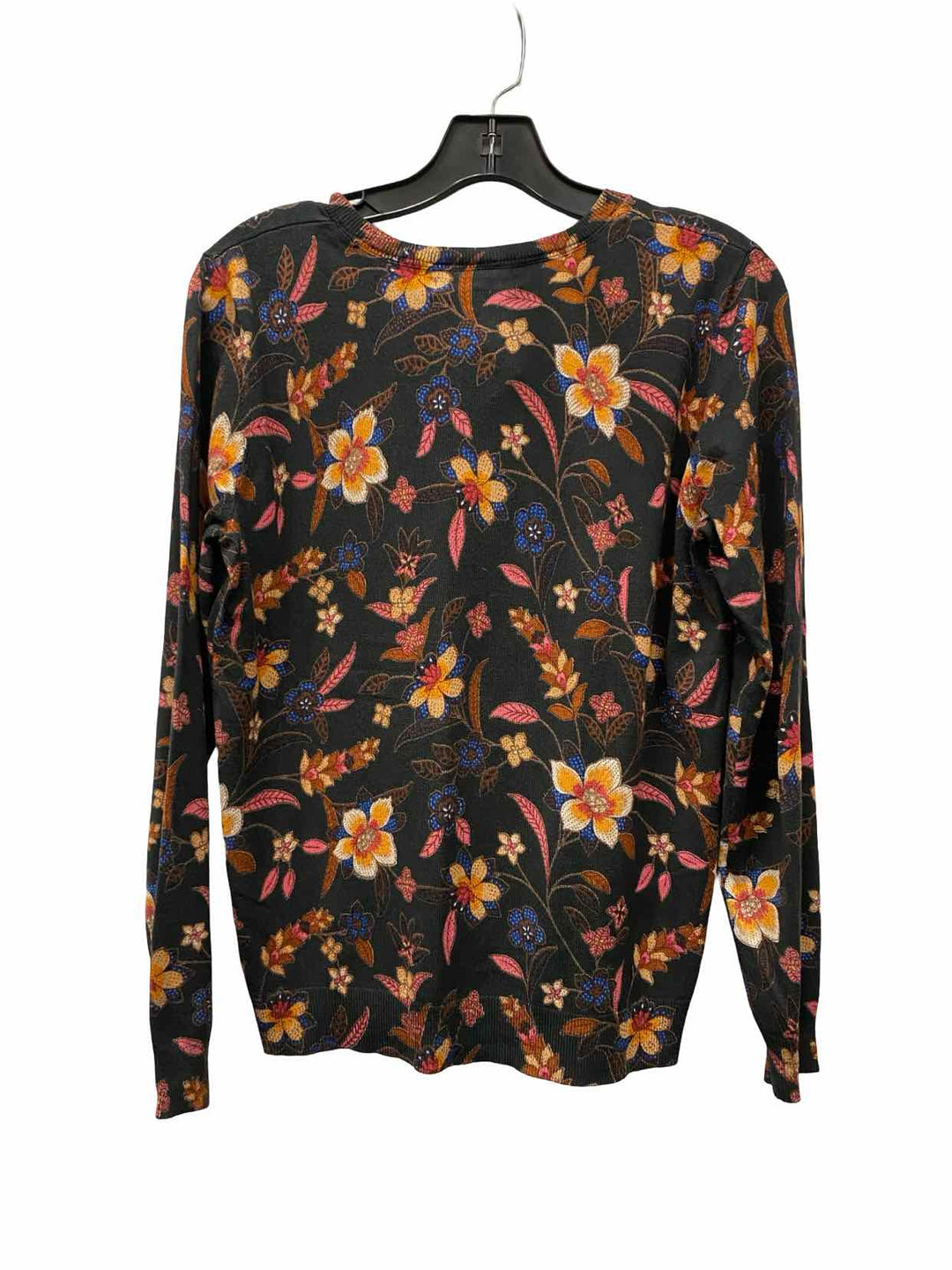 Daniel Rainn Size S Black Peach Floral Sweater