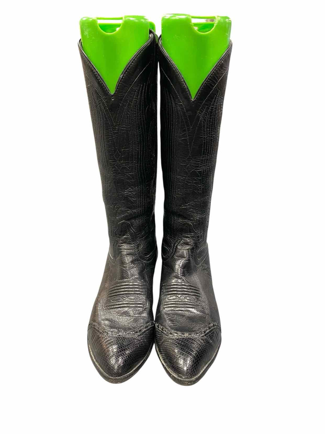 TONY LAMA Shoe Size 6 Black Cowboy Boots(knee)