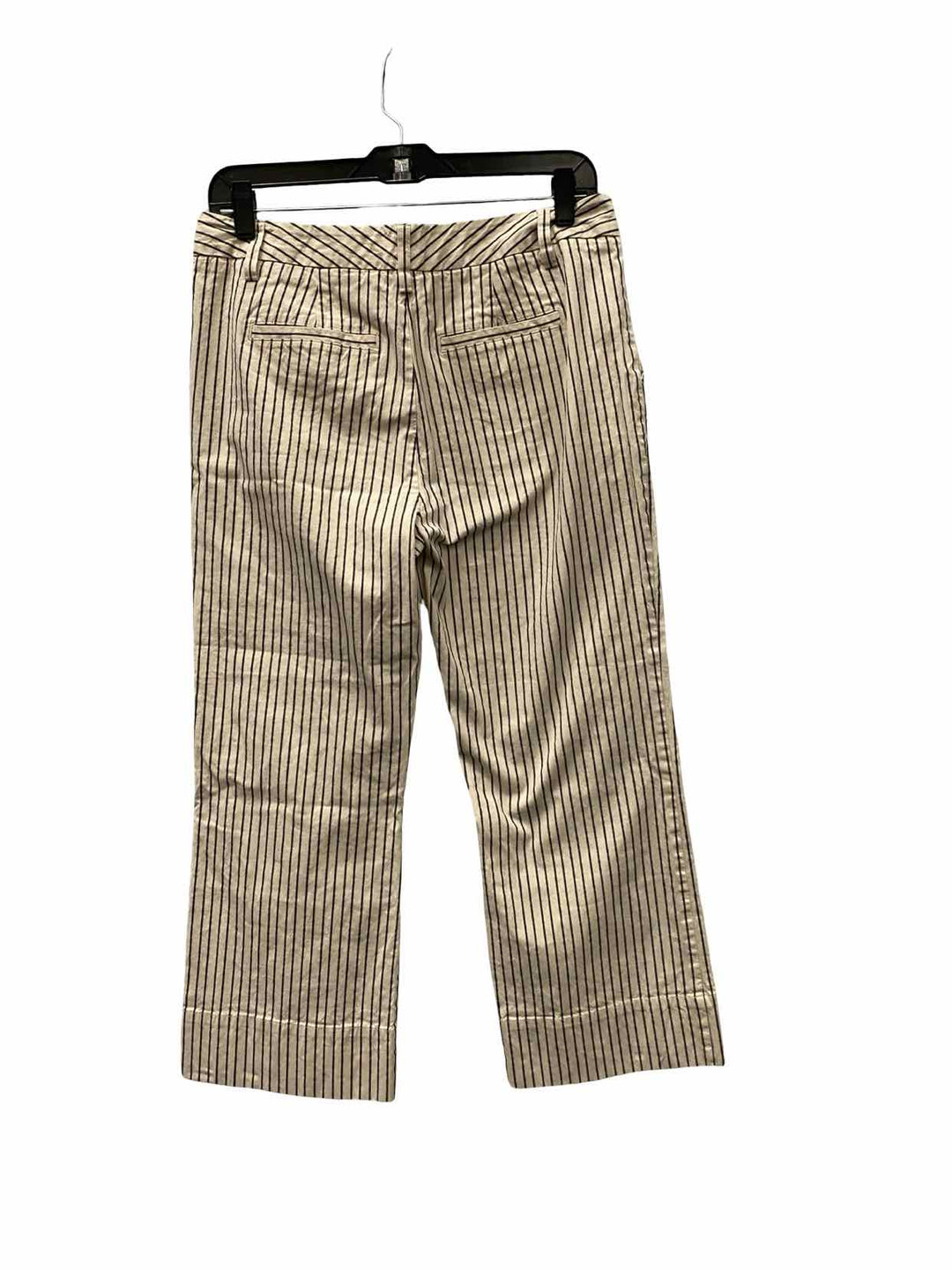Cabi Size 6 Cream Blue Striped Pants
