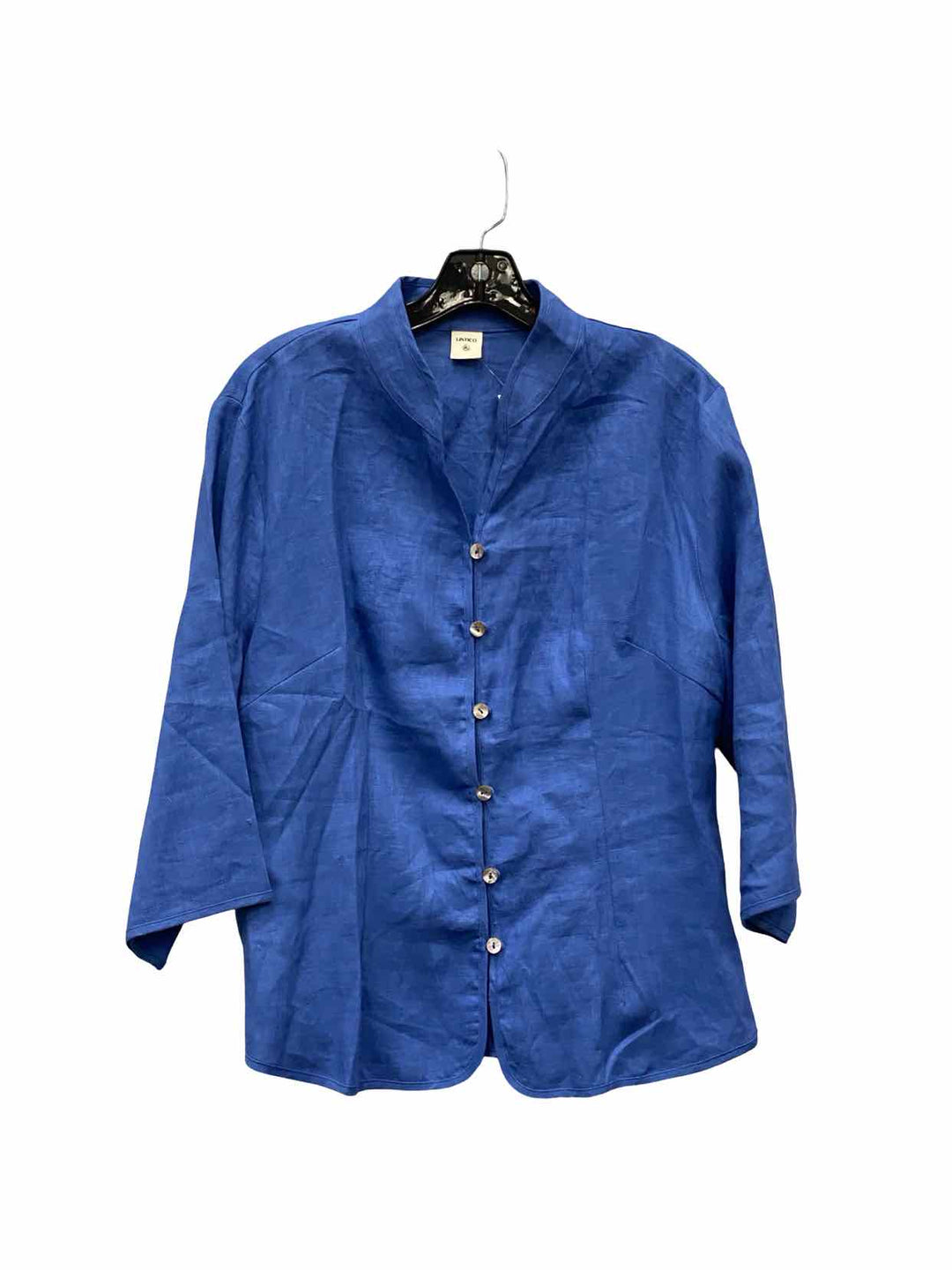 Lintico Size XS Blue 100% Linen Long Sleeve Shirts