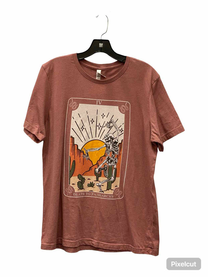 Canvas Size L Dusty Pink Skeleton T-shirt
