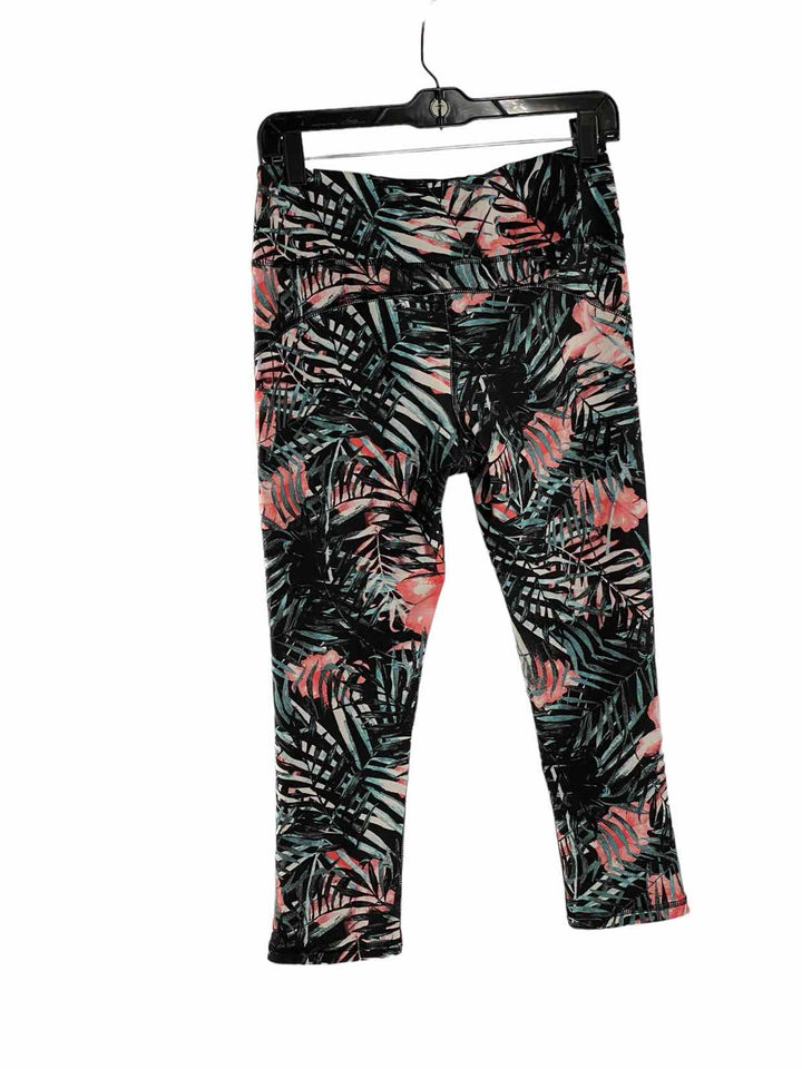 Marika Size M Black Pink & Teal Floral Athletic Pants