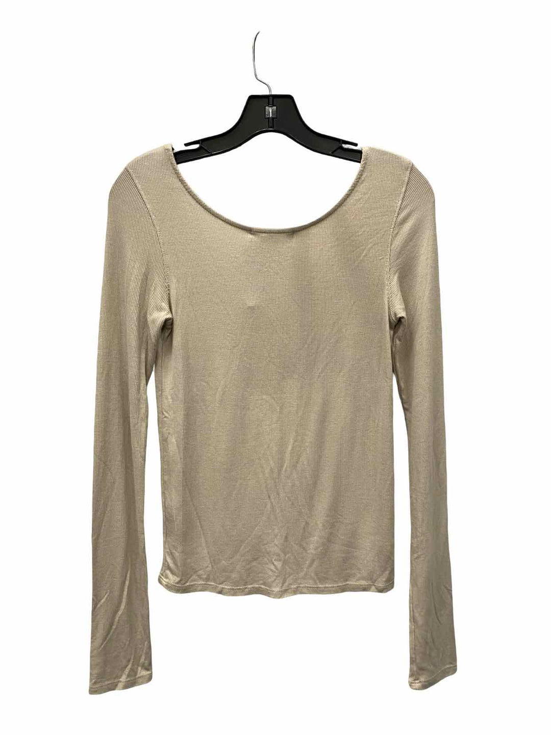 Joah Brown Size M/L Beige Ribbed Long Sleeve Shirts