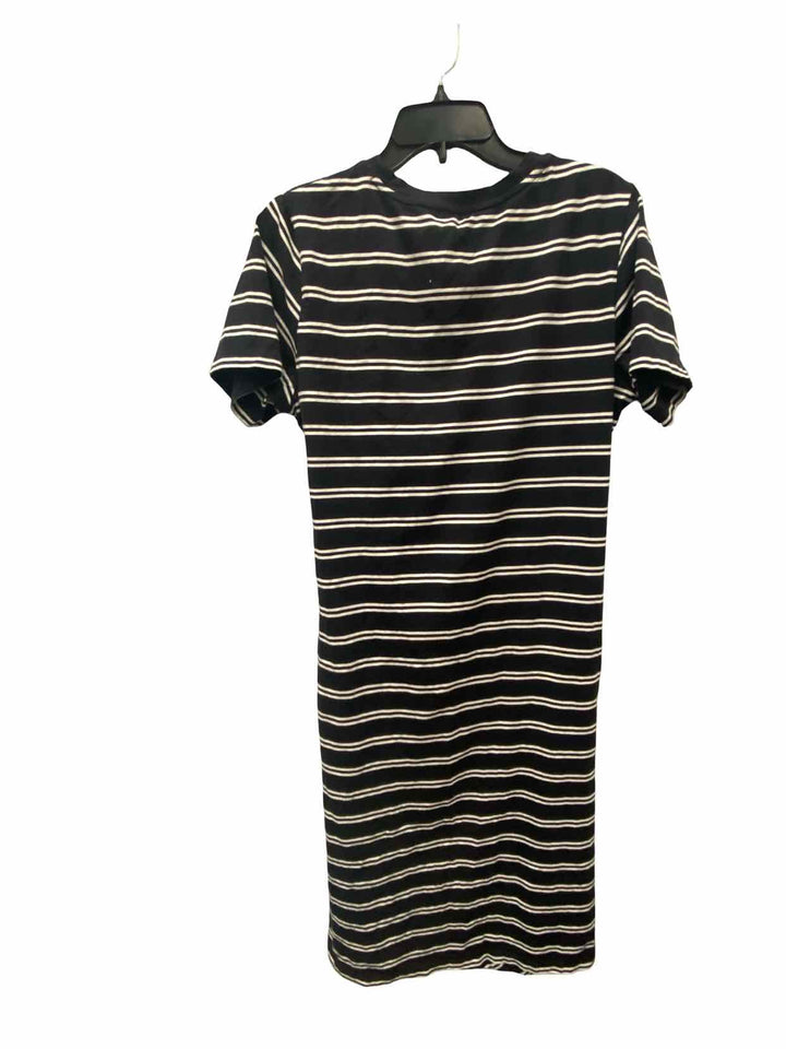 Any Body Size M Black White Striped Dress