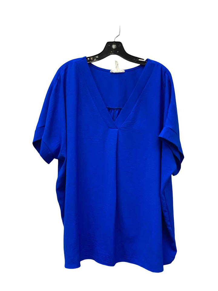 First Love Size 3X Royal Blue Short Sleeve Shirts