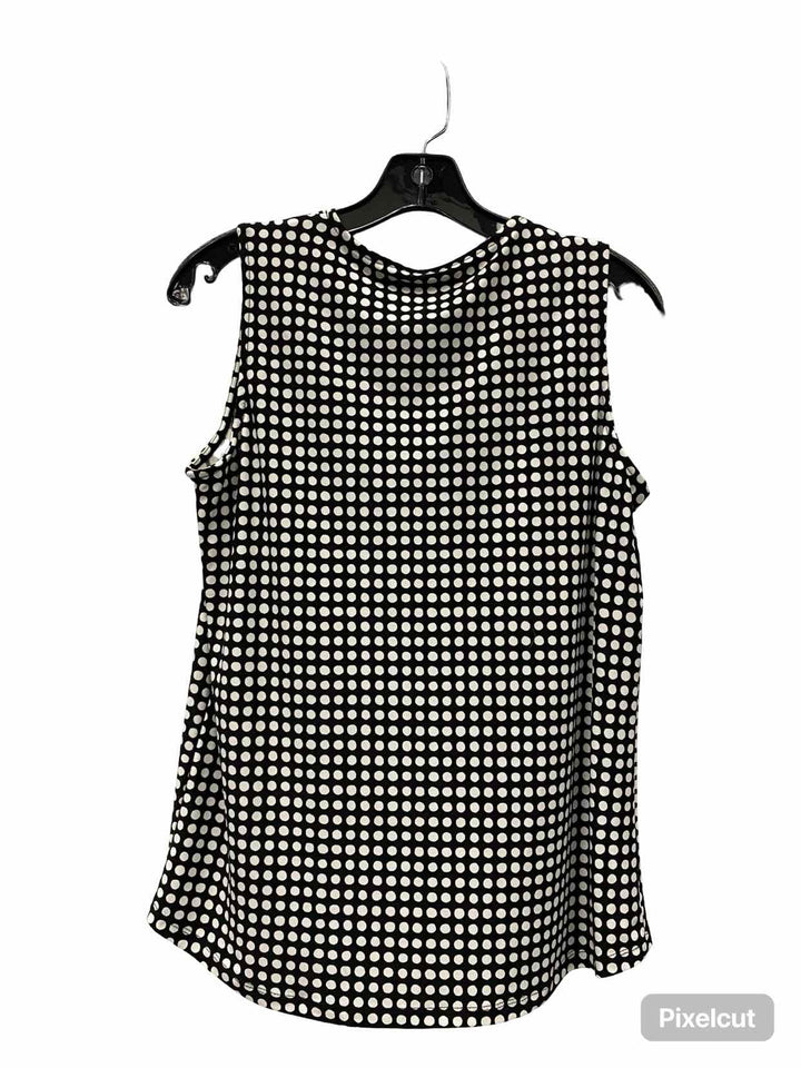 Anne Klein Size XS Black White Polka Dot Tank Top