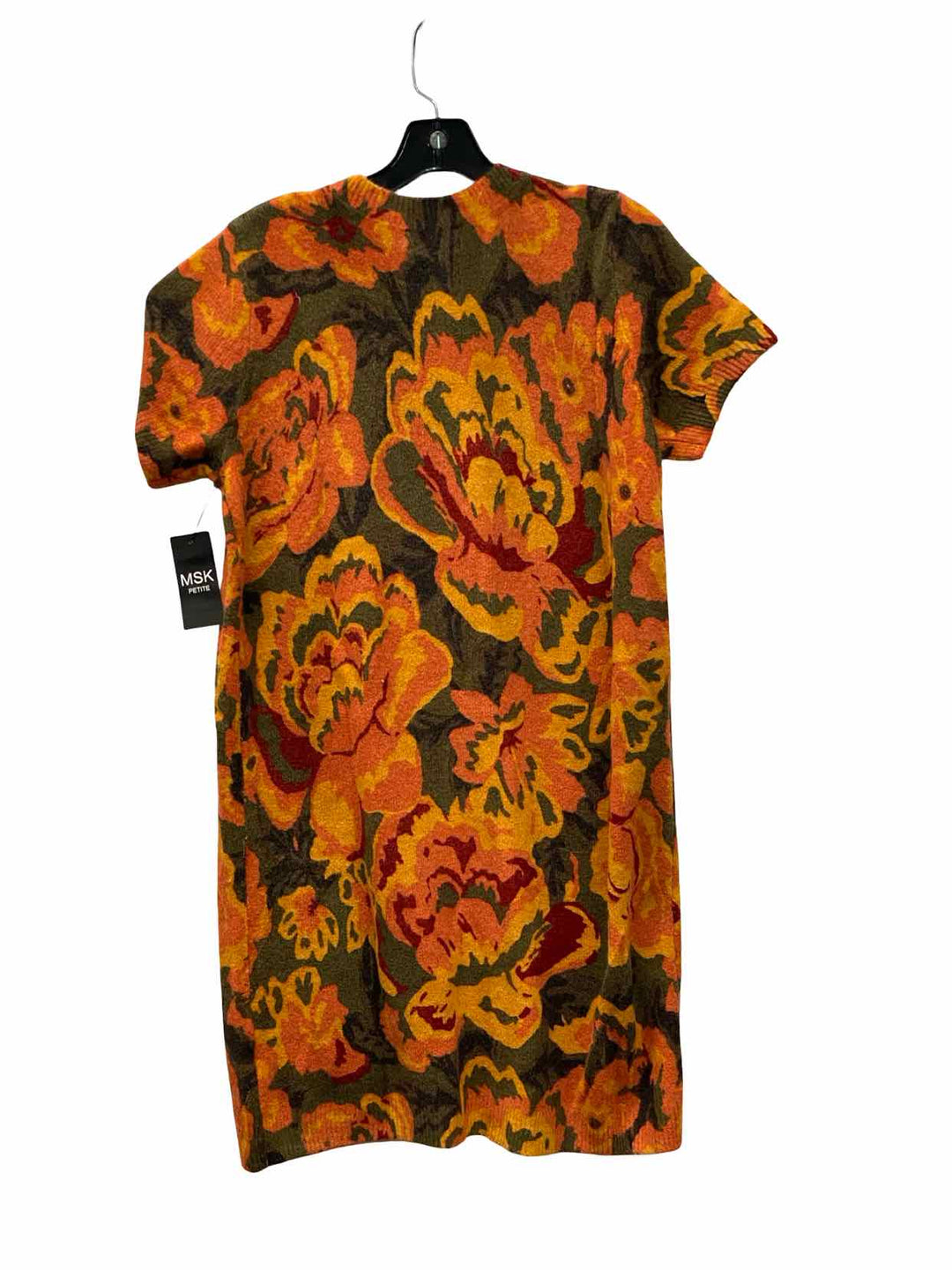 MSK Size S Orange Floral Dress