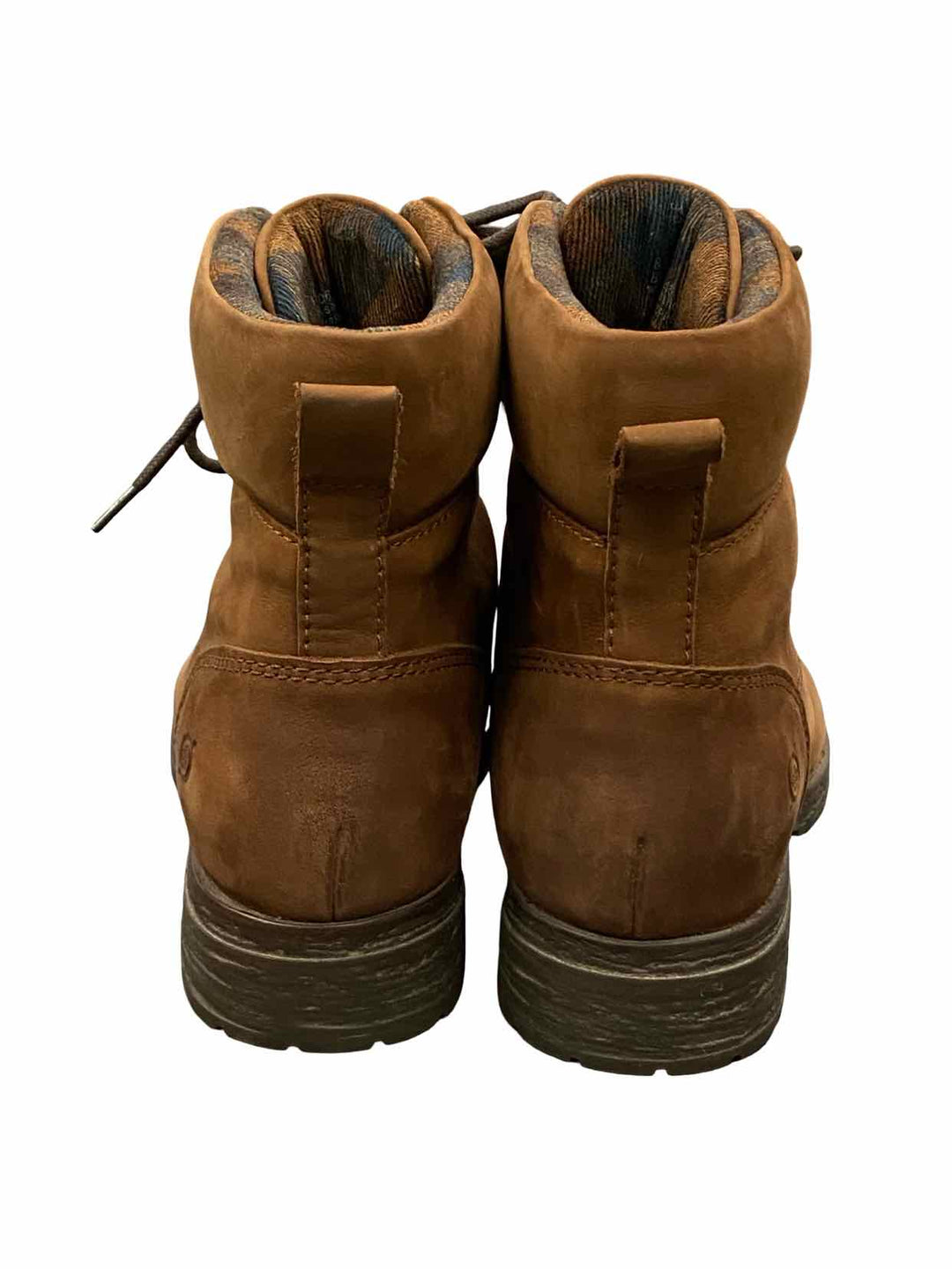 Born Shoe Size 8.5 Brown Leather Combat Moto Biker Lace-Up Boots(Ankle)