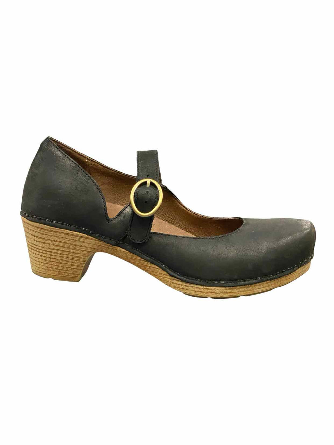 Dansko Shoe Size 38 Black Leather Clogs