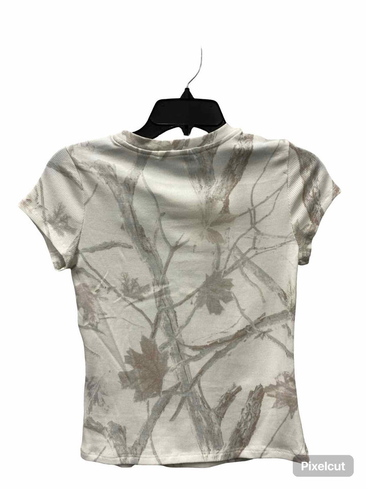 Madden Girl Size M White Tree Short Sleeve Shirts