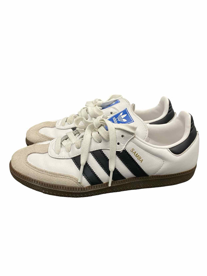 Adidas Shoe Size 8 White Black Leather Samba Sneakers