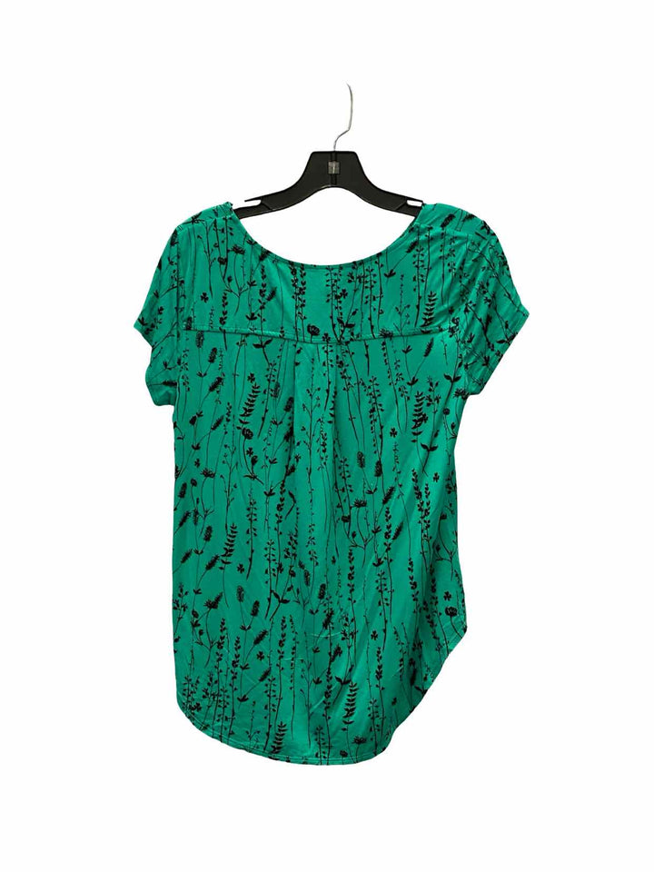 Alfani Size M Green Floral Short Sleeve Shirts