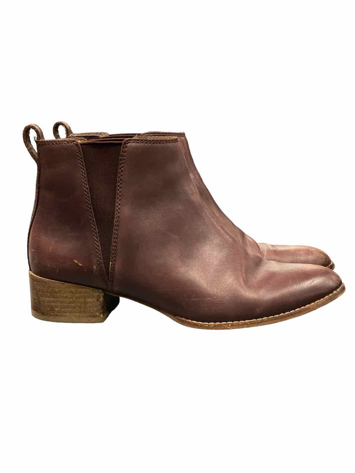 Madewell Shoe Size 8.5 Maroon Leather Boots(Ankle)