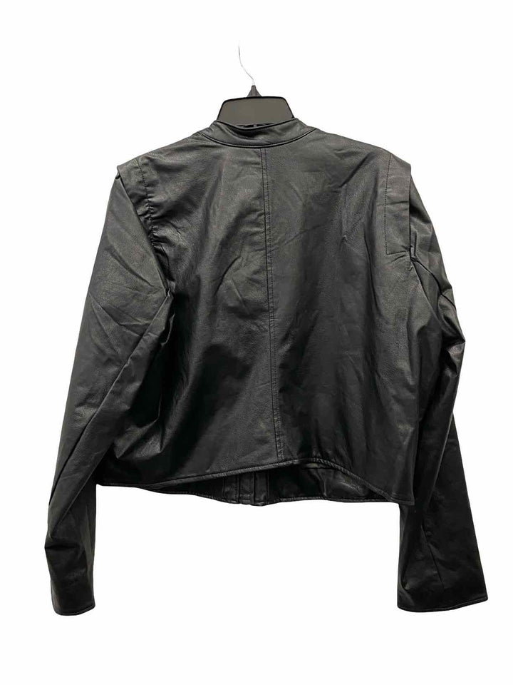 Torrid Size 1X Black Man Made Material Jacket (Outdoor)