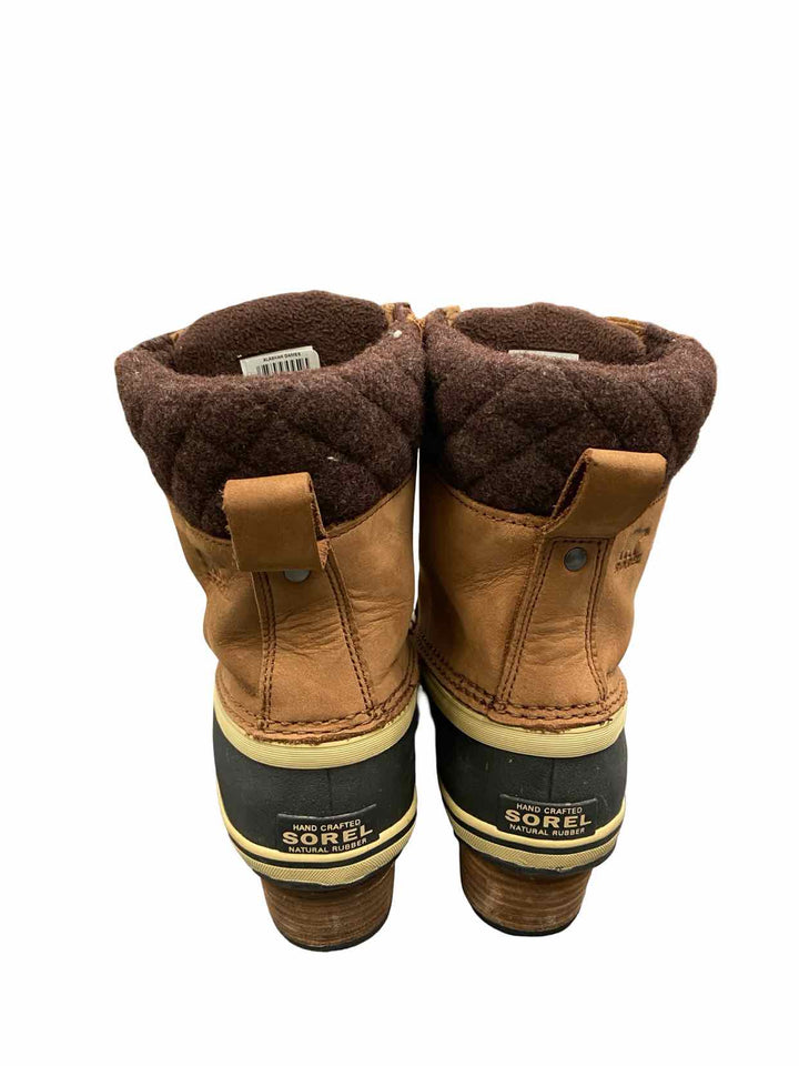 Sorel Shoe Size 9 Brown Leather Waterproof Slimpack II Lace Boots(Ankle)