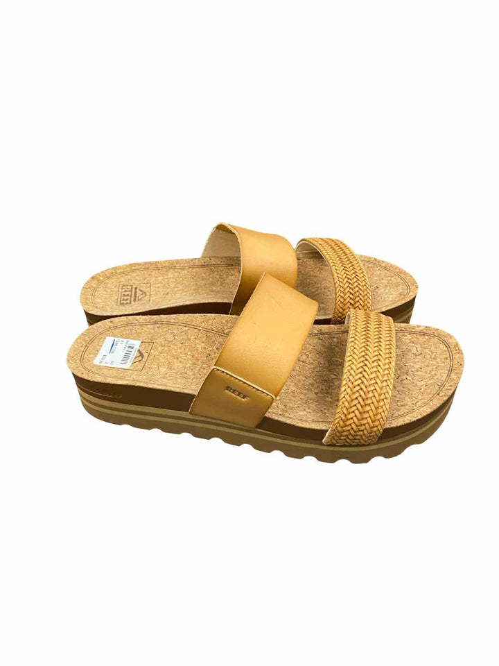 Reef Shoe Size 9.5 Brown Vegan Leather Cushion Vista Hi Arch Support Sandals